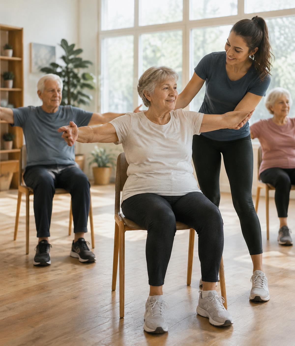 Exercício adaptado com acompanhamento
